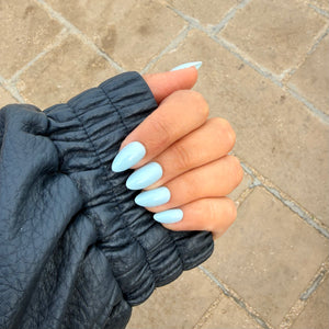 Baby blue press on nagels zachte blauwe kunstnagels