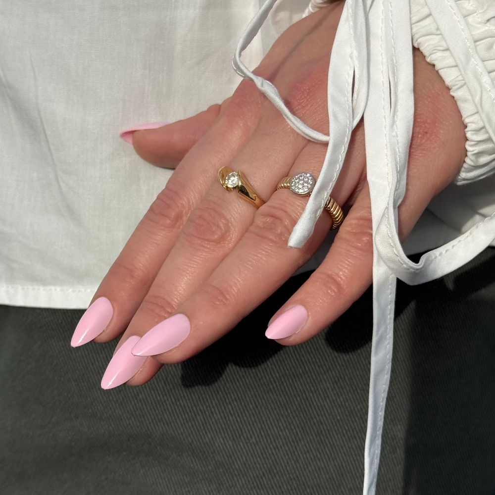 Baby pink press on nails natuurlijke roze soft gel plaknagels