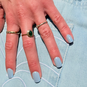 Blauwe press on nagels icy blue kunstnagels Cool Crush