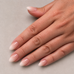Blush Rush ombre amandelvormige plaknagels