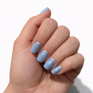 Cool Crush icy blue press on nails glanzende blauwe kunstnagels