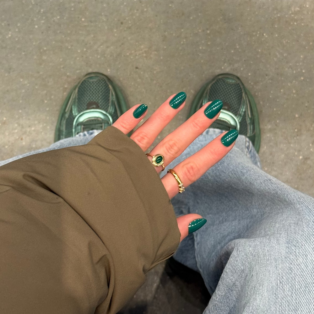 Evergreen groene press on nails soft gel plaknagels