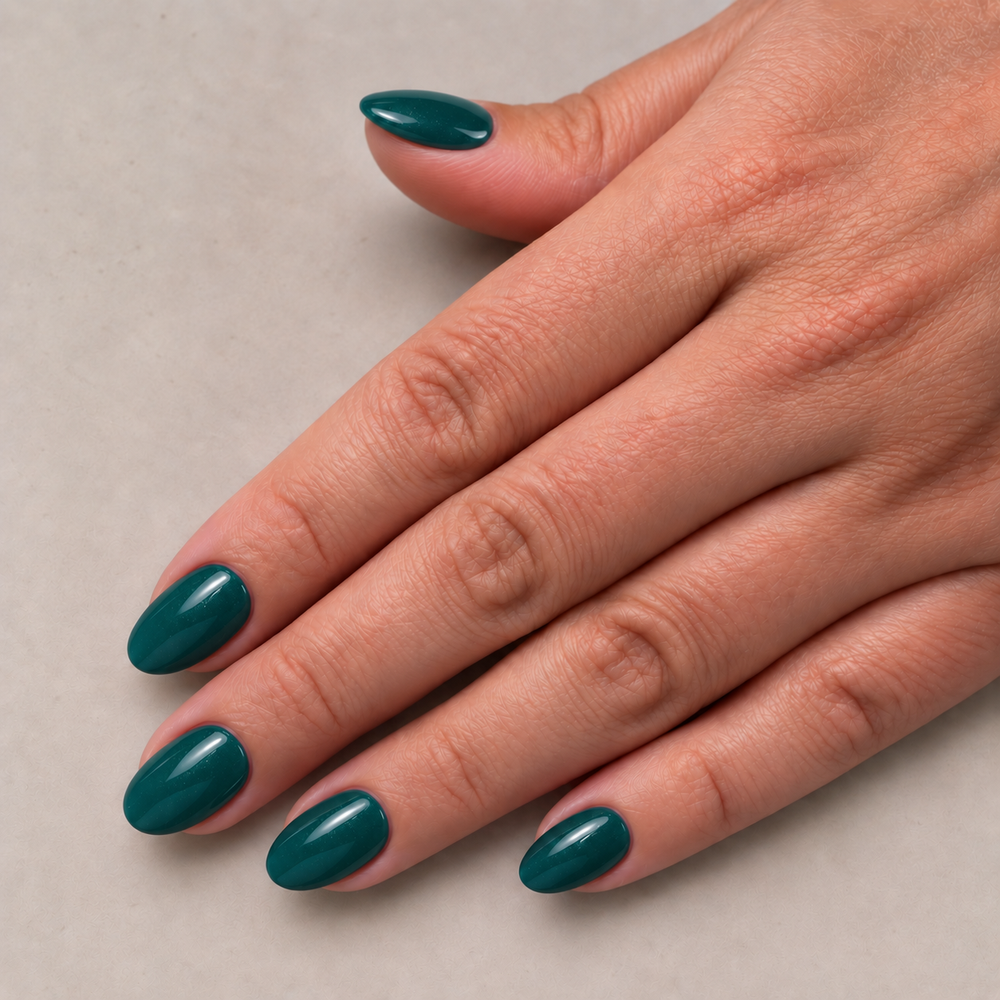 Evergreen plaknagels donkergroene soft gel nepnagels