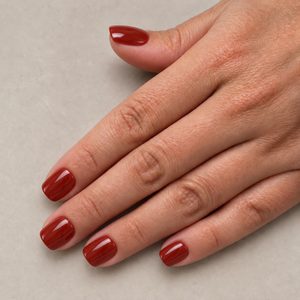 Extra korte terracotta press on nagels met afgerond vierkante vorm