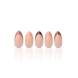 French Roast press on nails met bruine French tips