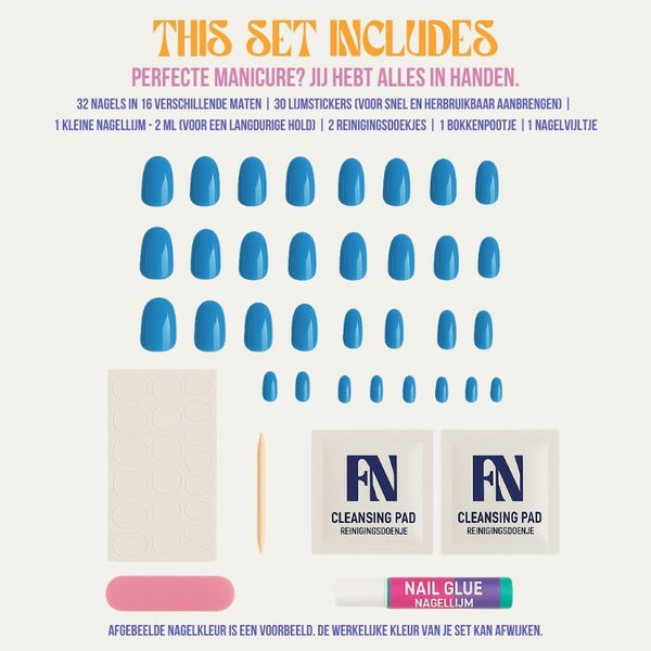 Inhoud van de Freaky Nails press on nagelset