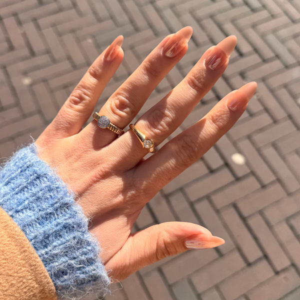 Lange press on nagels nude natuurlijke nepnagels