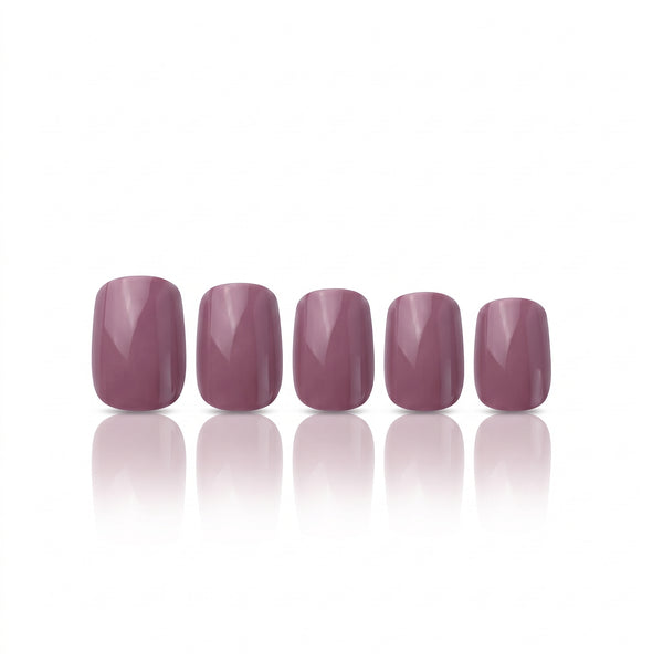 Mauve soft gel press on nagels in afgerond vierkante vorm