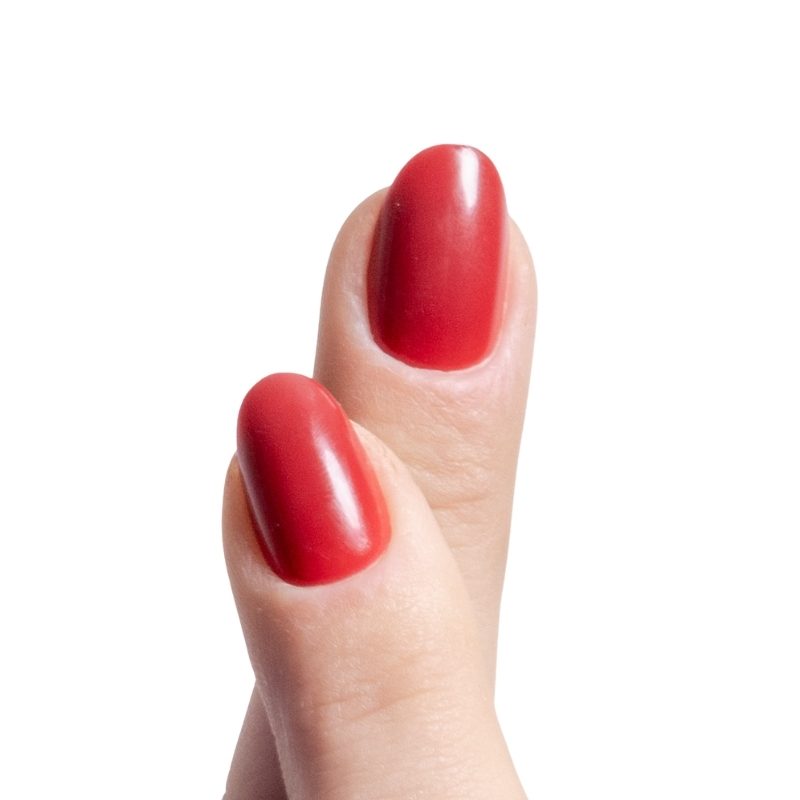 Close-up van Red Flag rode press on nagels - Freaky Nails