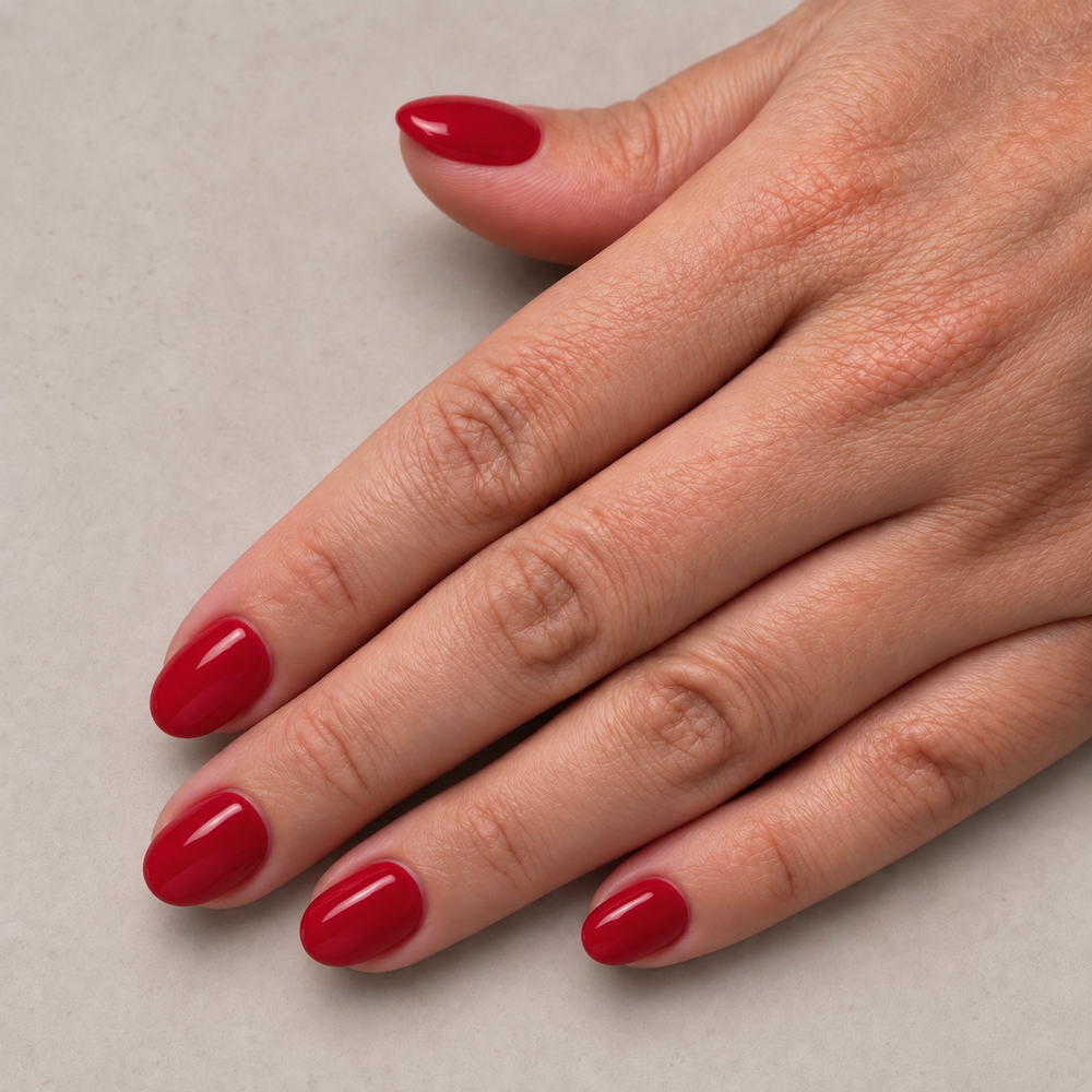 Red Flag rode plaknagels van Freaky Nails