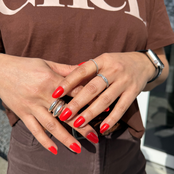 Sunkissed Flame press on nails oranje rode soft gel plaknagels