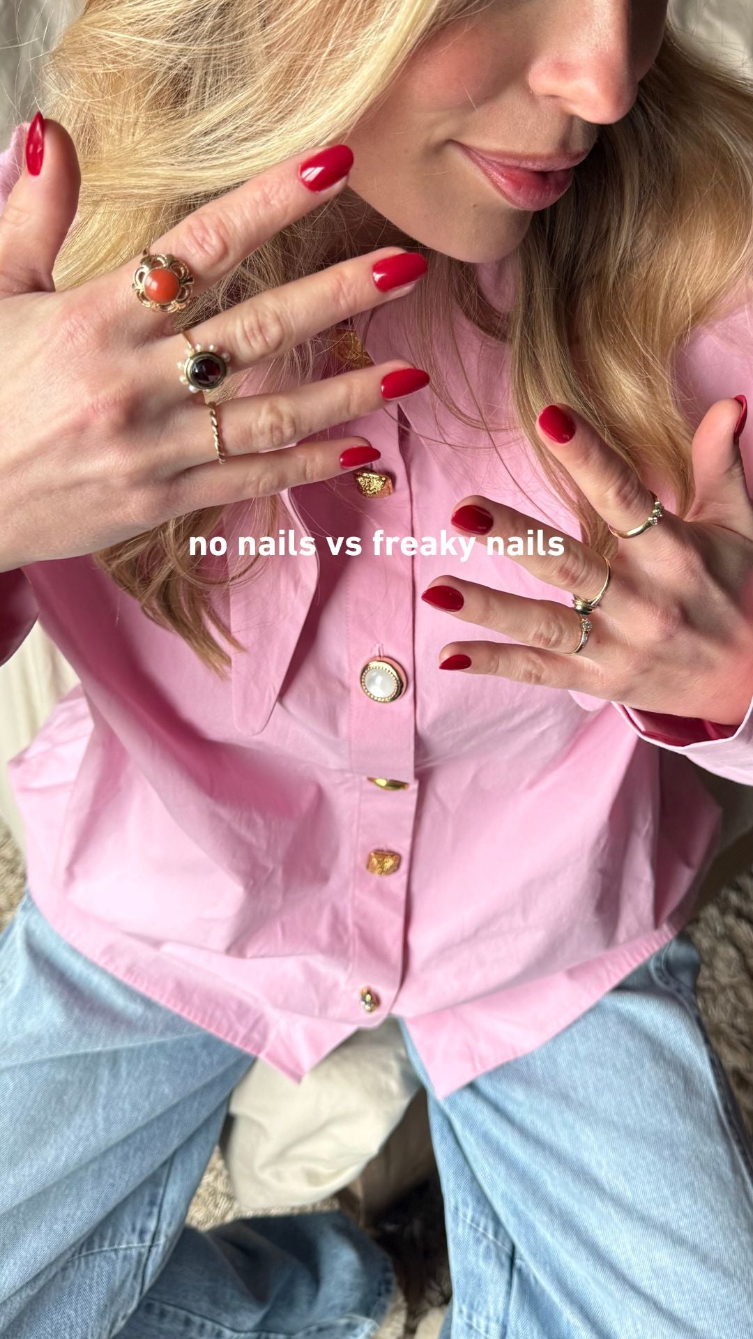 Voor en na press on nagels resultaat Freaky Nails